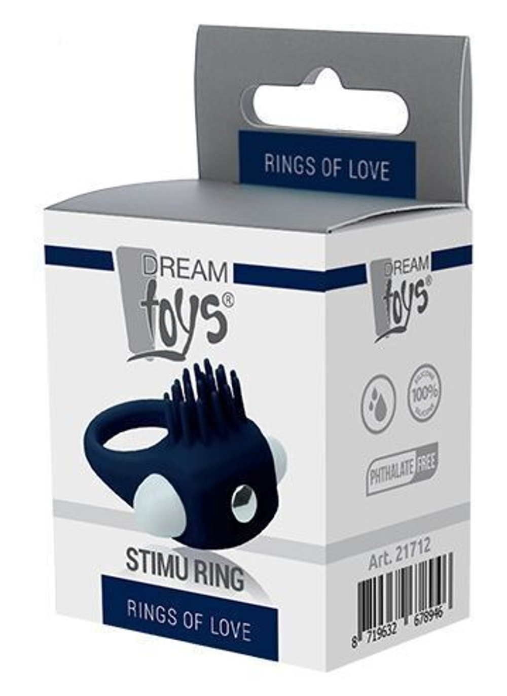 Синее эрекционное виброкольцо STIMU RING (Цвет: синий)