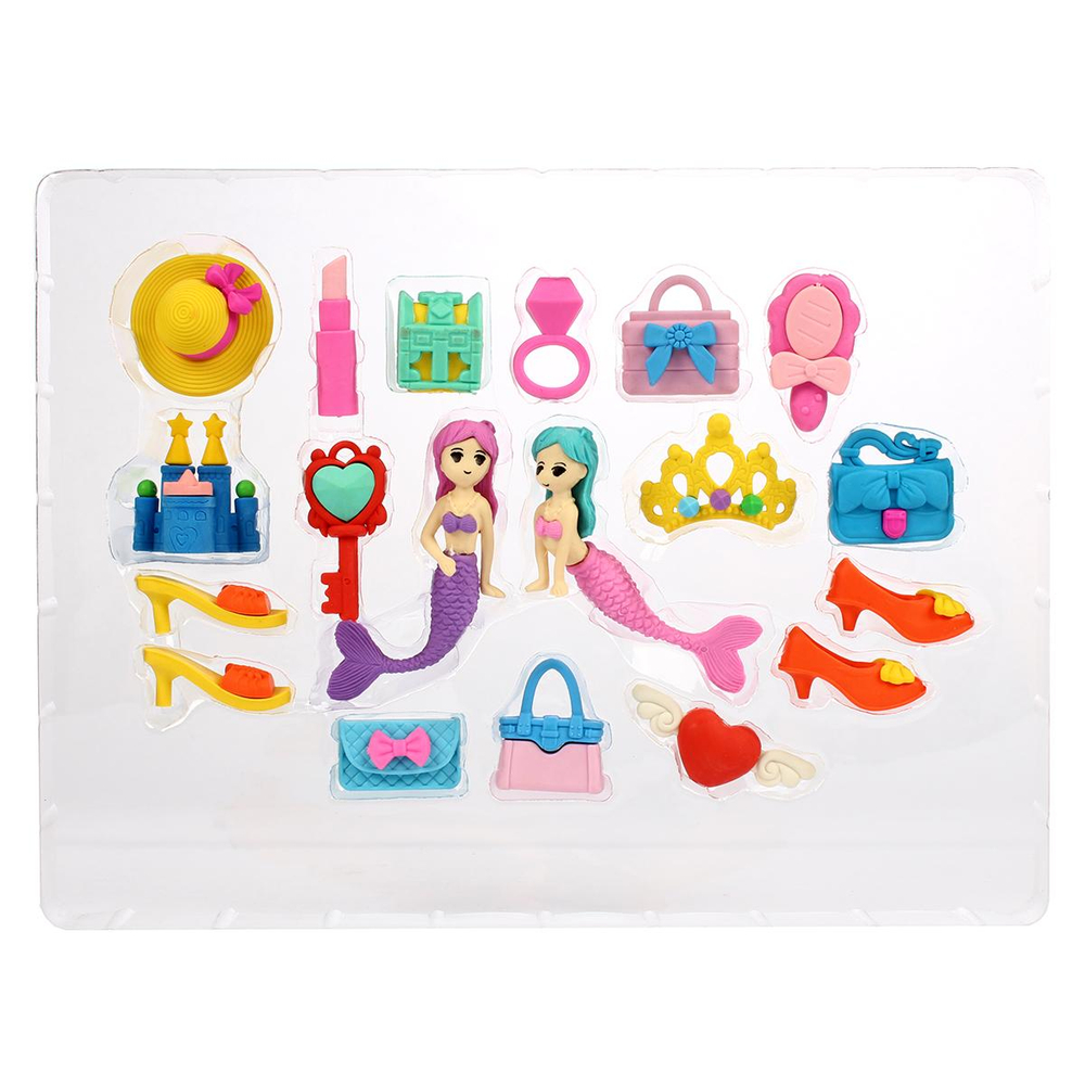 Набор ластиков тематический в коробке, 4 вида микс (морские животные, НЛО, инструменты, для девочек)