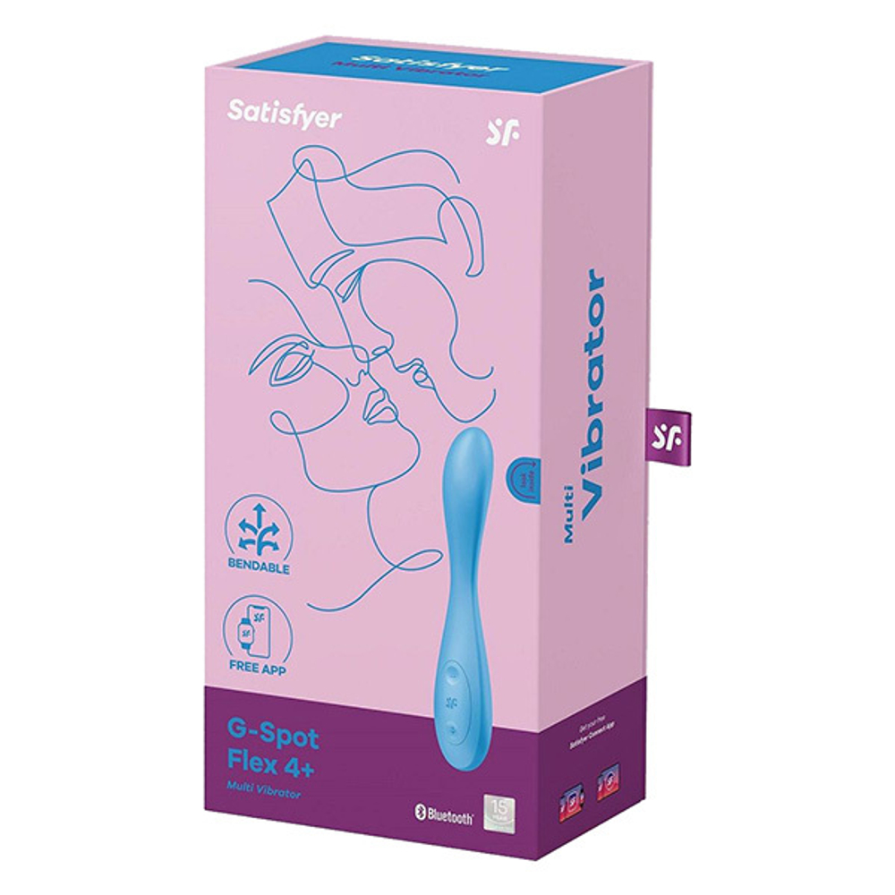 Голубой гибкий вибромассажер 19см Satisfyer G-Spot Flex 4+