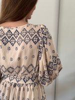 Платье Мари для беременных и кормящих, Кремовый с орнаментом