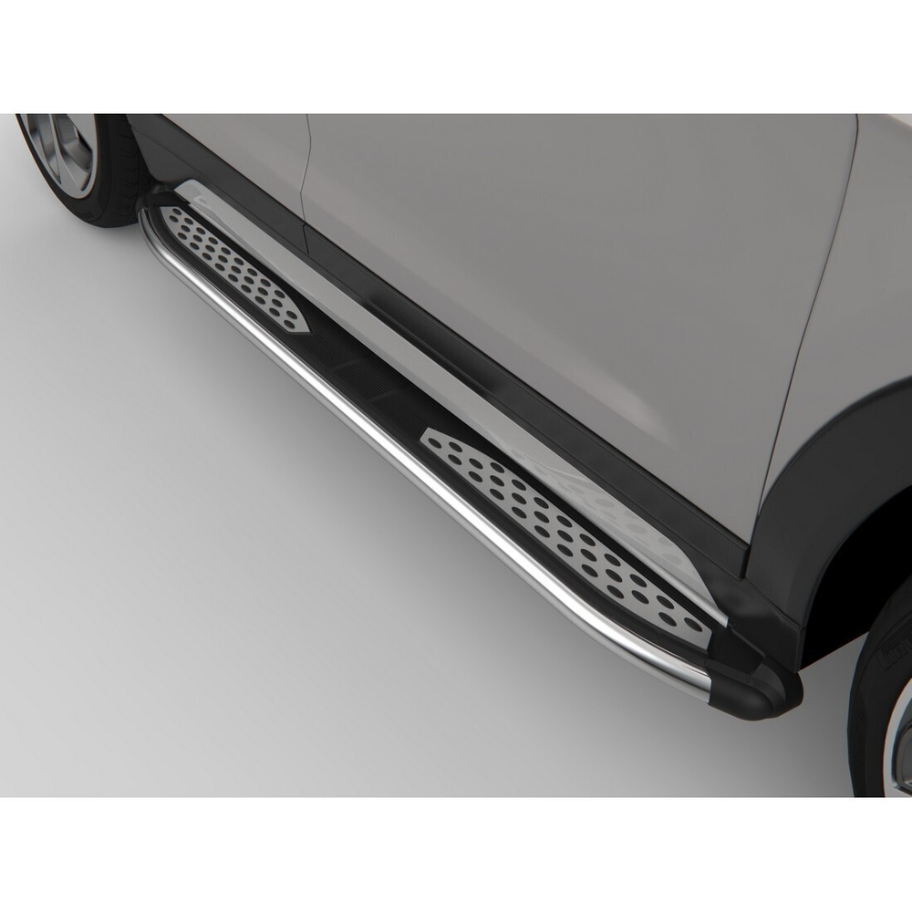 Пороги алюминиевые Zircon на Audi Q7 2005 - 2015