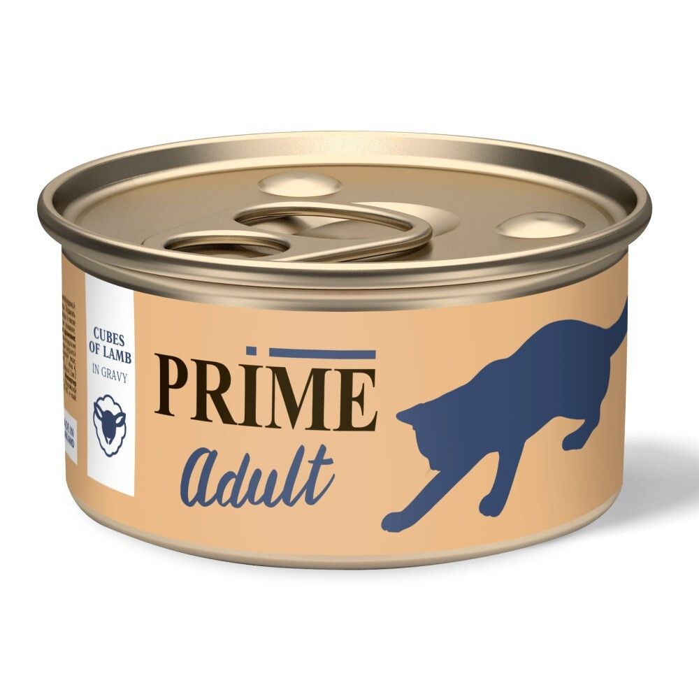 Prime 75 г - консервы для кошек с ягненком (кусочки в соусе) (Adult)