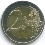 2 евро 2013 год (F). Германия. 50 лет подписания Елисейского договора. Биметалл UNC