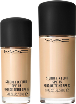 MAC Cosmetics Mini Studio Fix Fluid SPF 15 24HR Matte Foundation + Oil Control - Матирующая тональная основа SPF 15, 15 ml