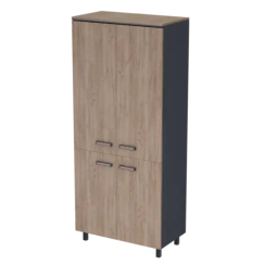 Шкаф для документов закрытый 4 дверцы PREGO 850х450х2100 П.СВ+Т-1+Ф-2+ФН+П.О Дуб Крафт табачный/Антрацит