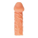 Телесная закрытая насадка 15,6см с венками Kokos Cock Sleeve 006 Size M