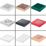 Коробка для конфет с вклеенным окном 155*155*30 мм (9) (зеленая матовая), 10 шт