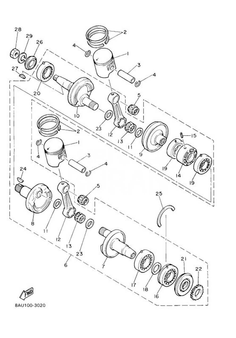 Yamaha Viking 540 подшипник шатуна нижний 93310524K400