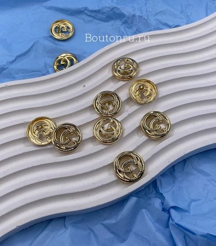 Пуговицы Гучч. Золото Лимонное Лого 23 мм