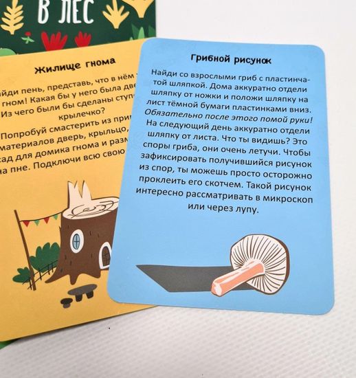 "Возьми в лес" - карточки с заданиями для игры на природе