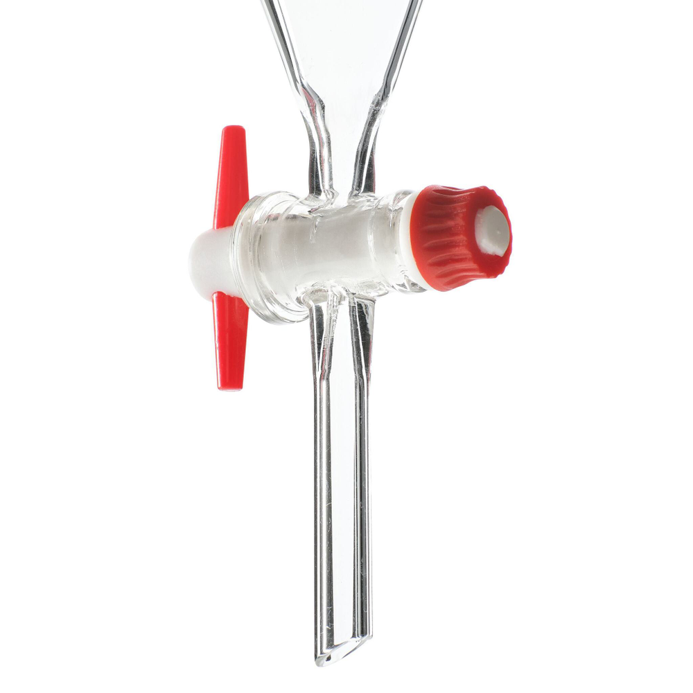 Воронка делительная грушевидная, 1000 мл, шлиф 29/32, с PTFE краном и пробкой