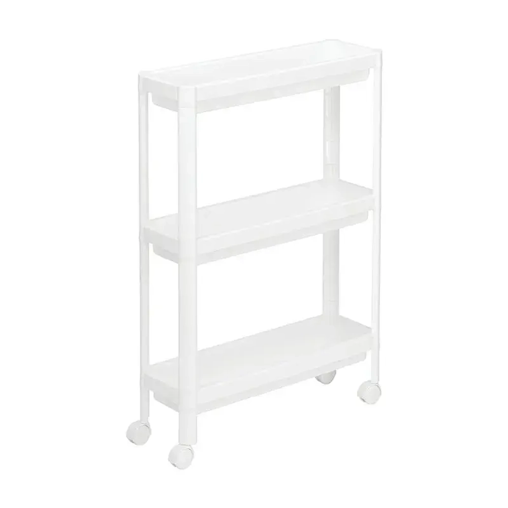 Этажерка узкая на колесах (3 секции) Белый