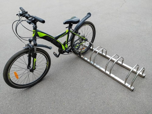 Парковка для велосипедов из нержавейки TS14 (3–10 мест) — низкая компактная велопарковка