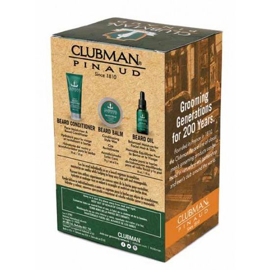 Подарочный набор Clubman, Beard 3-in-1Trio: крем-кондиционер, воск-бальзам, масло