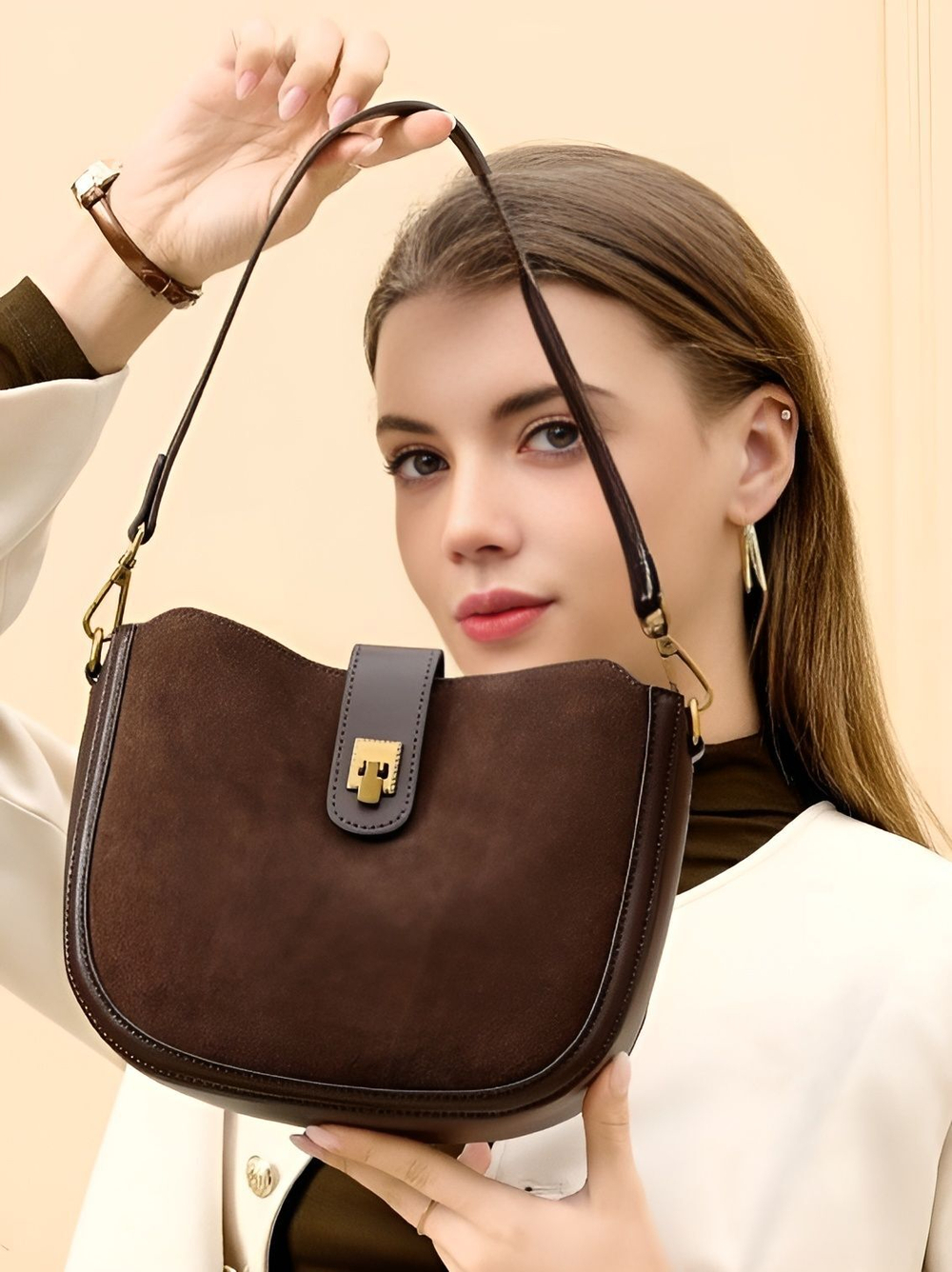 женская сумка на плечо из натуральной кожи