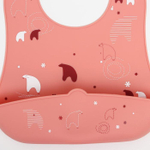 5491977 Нагрудник детский «Мишка на севере», силиконовый с карманом, цвет розовый