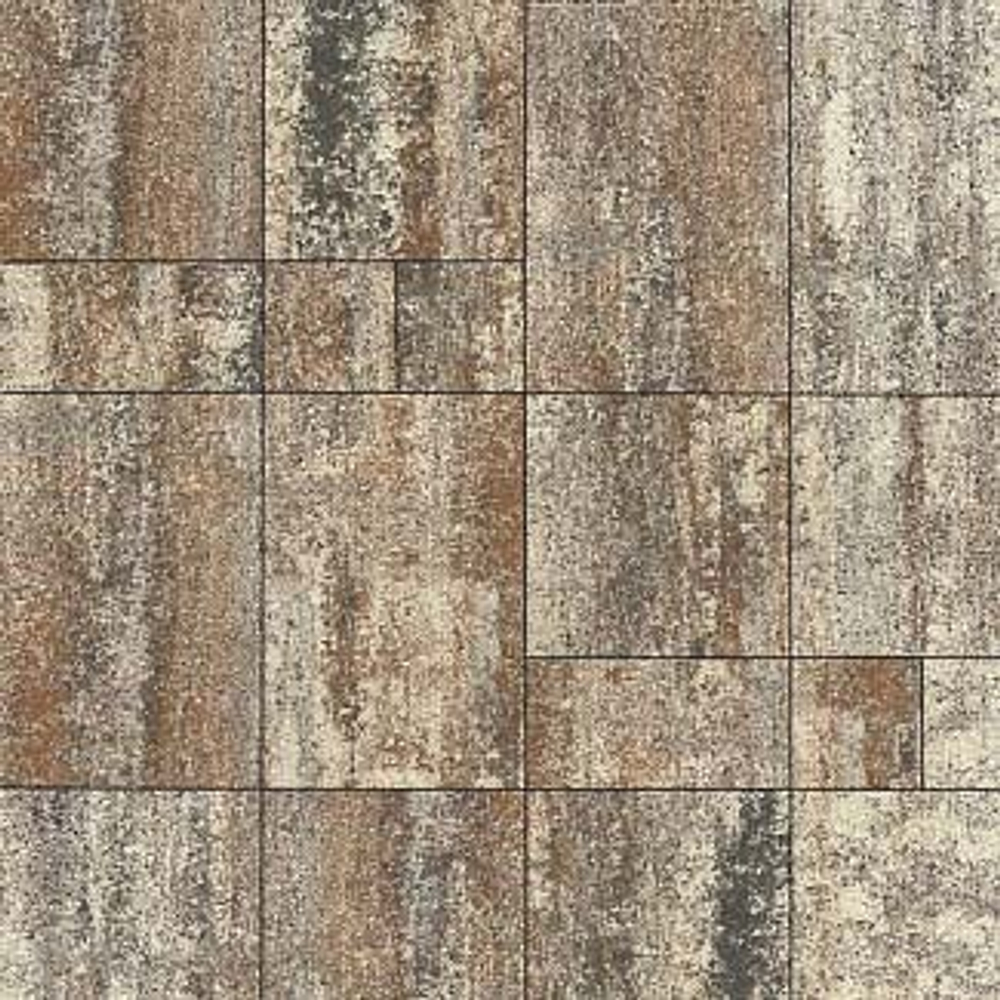 Тротуарная плитка ГРАНДО - Листопад гладкий Песчаник, комплект из 4 видов плит