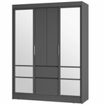 Шкаф-купе Графит с ящиками 1,6 м