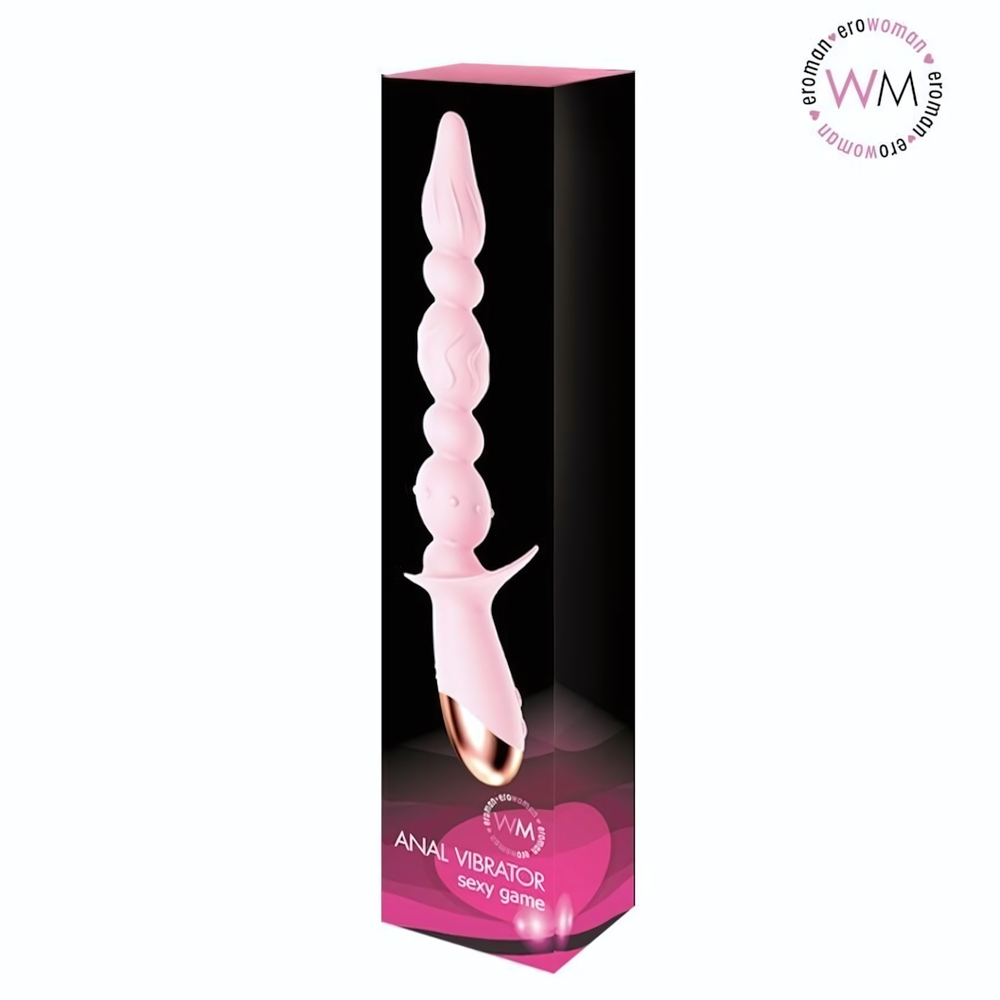 Розовый анальный вибратор-ёлочка с 10 режимами вибрации (Цвет: розовый)