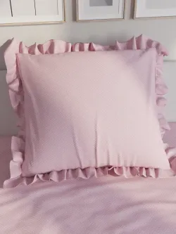 Декоративная наволочка с рюшами, оборками "Соцветие" 70х70 см, 1 шт, без молнии