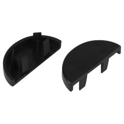 Заглушка ЭРА EC-KK-30-13-GR для полукруглого кабель-канала графит 30х13мм 2шт/комплект | Кабель-канал полукруглый