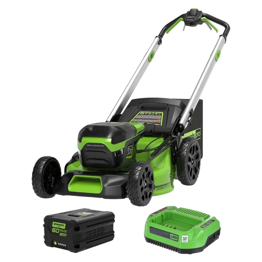 Аккумуляторная газонокосилка Greenworks GD60LM51SPK5 60В (1 x 5 Ач, ЗУ) нож 51 см, 2514307UG