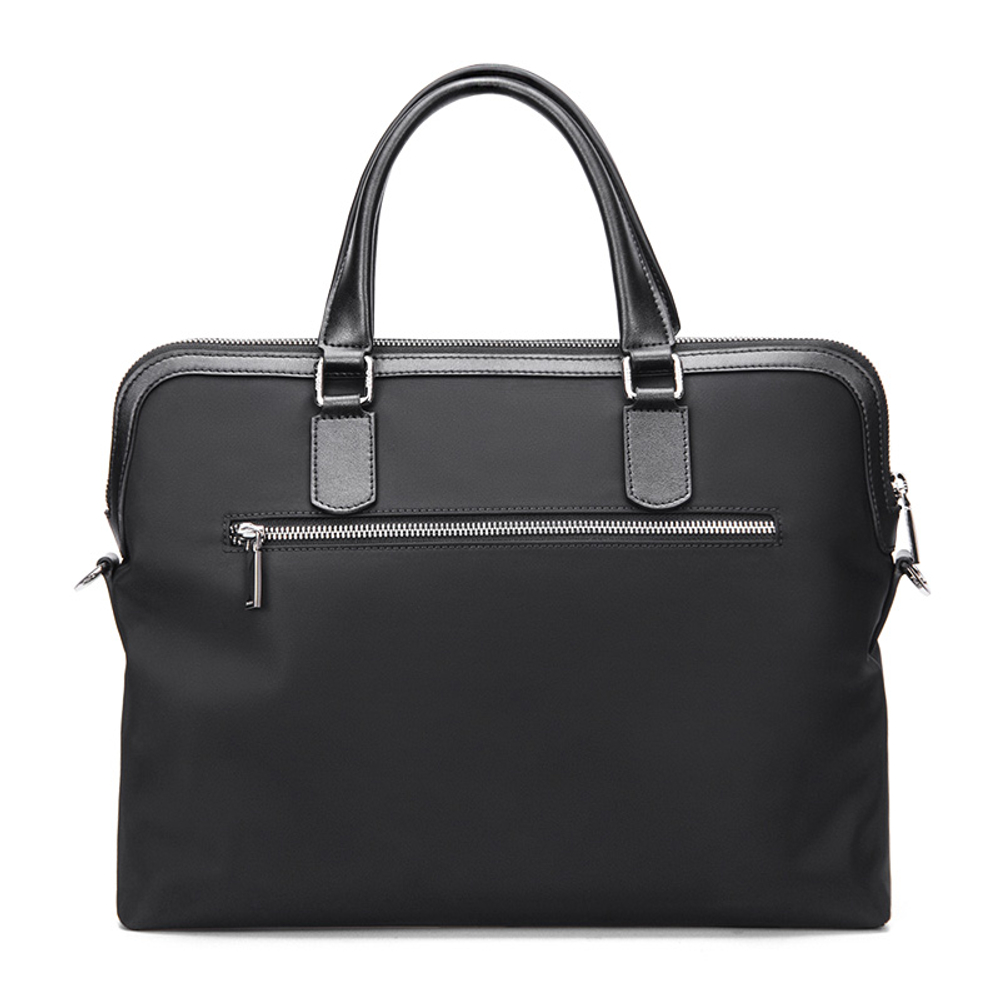 POLO Textile, Synthetic Leather Shoulder Bag, Men"s Handbag, Briefcase Large Men"s Black