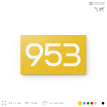 Номер на дверь 953, табличка на дверь для офиса, квартиры, кабинета, аудитории, склада, желтая 120х70 мм, Айдентика Технолоджи