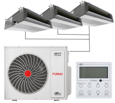 Мульти сплит-система Funai с внутренними канальными блоками на 3 комнаты (27+27+27) KIRIGAMI