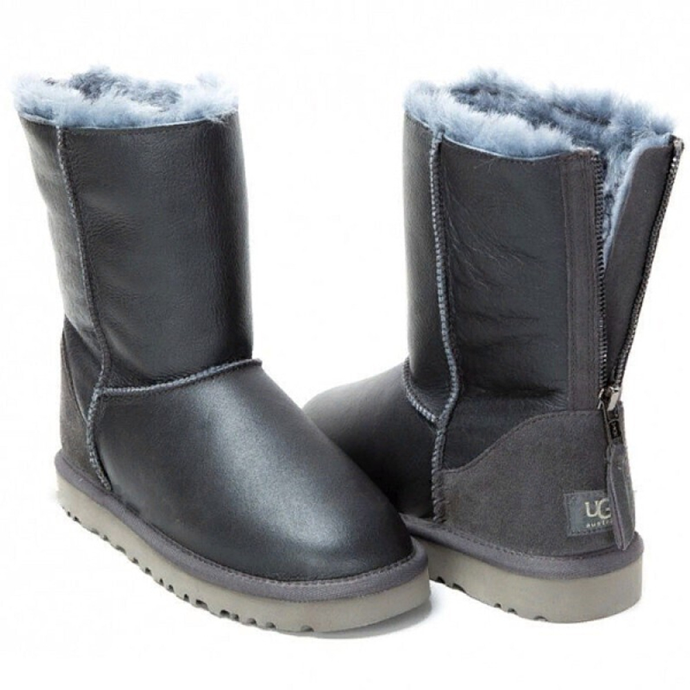 Угги Short Zip Metallic Grey