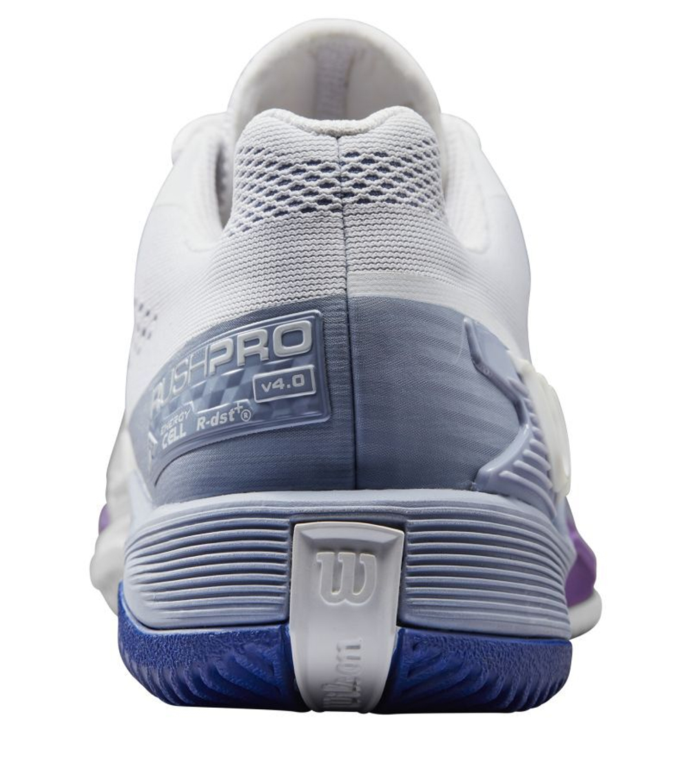 Женские Кроссовки теннисные Wilson Rush Pro 4.0 W - white/eventide/royal/lilac