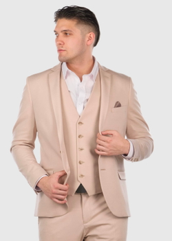 Мужской костюм тройка (бежевый) А103