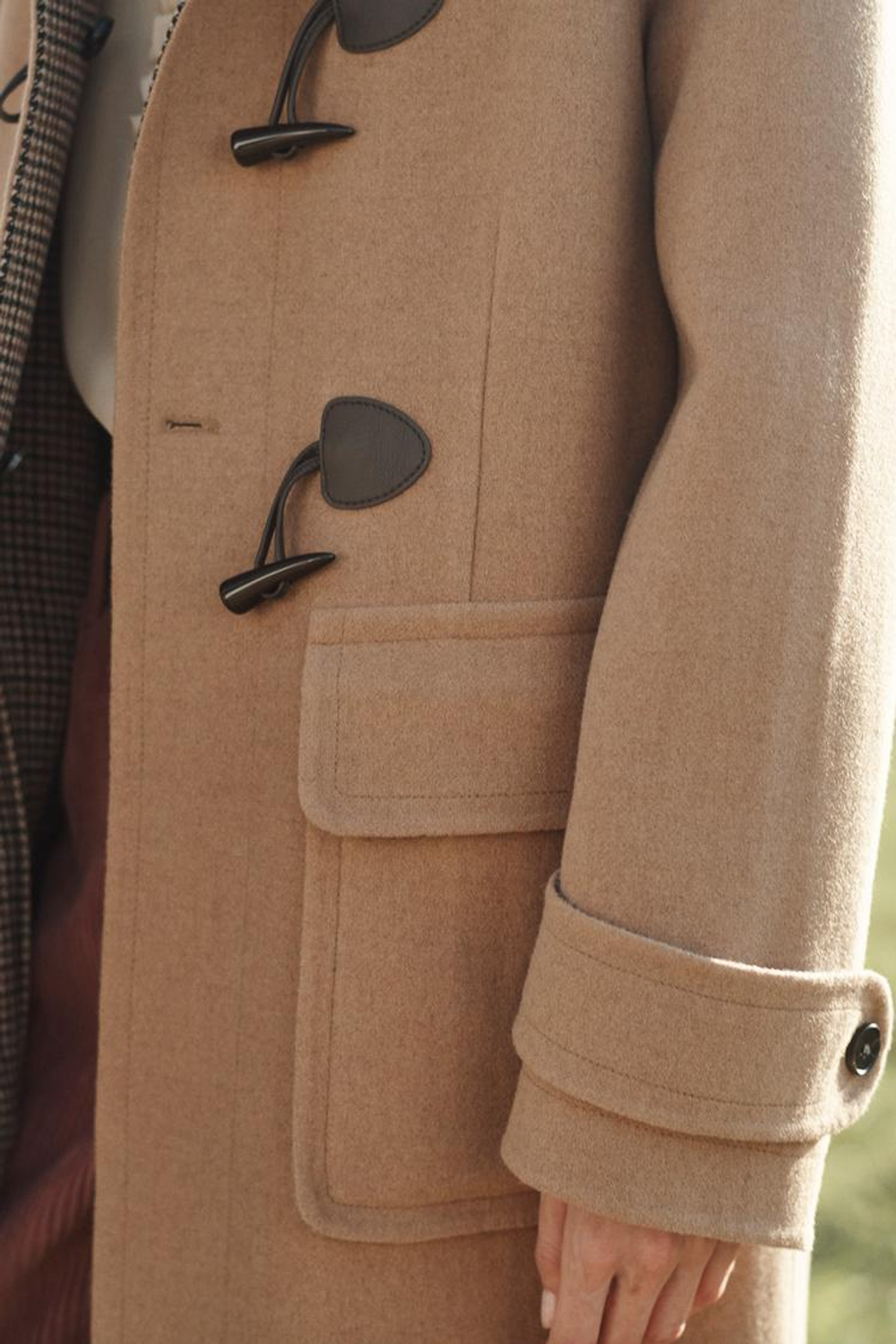 ZARA ПАЛЬТО ИЗ СМЕСОВОЙ ШЕРСТИ, ТАБАЧНЫЙ