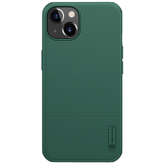 Усиленный чехол зеленого цвета (Deep Green) от Nillkin для iPhone 14 и 13, серия Super Frosted Shield Pro