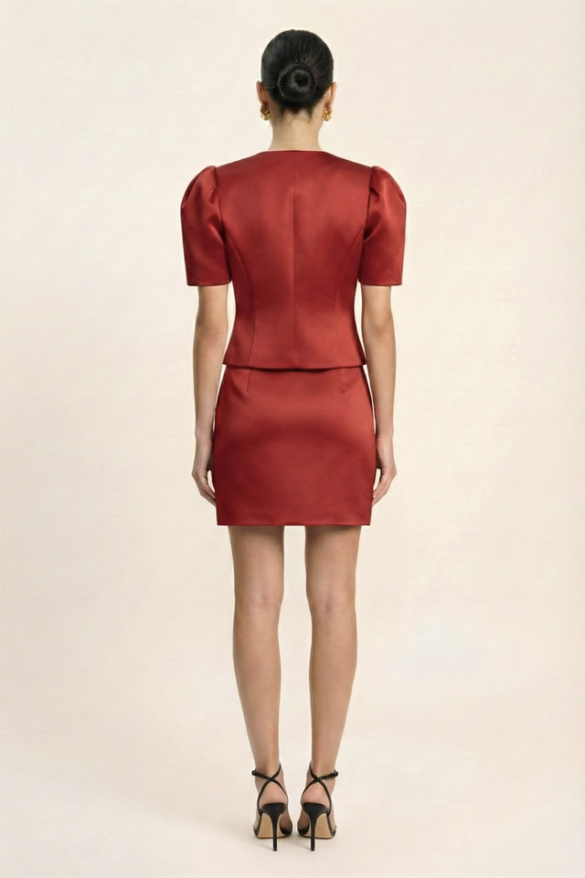 Жакет с объемными рукавами из сатина