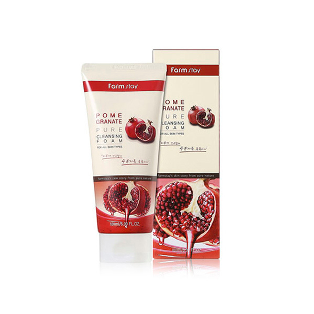 Пенка очищающая с экстрактом граната FarmStay Pomegranate Pure Cleansing Foam 180мл