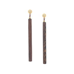 Серьги Nature Bijoux, Okawa, с деревом роблес, NB26.1-12-90594 (коричневый)