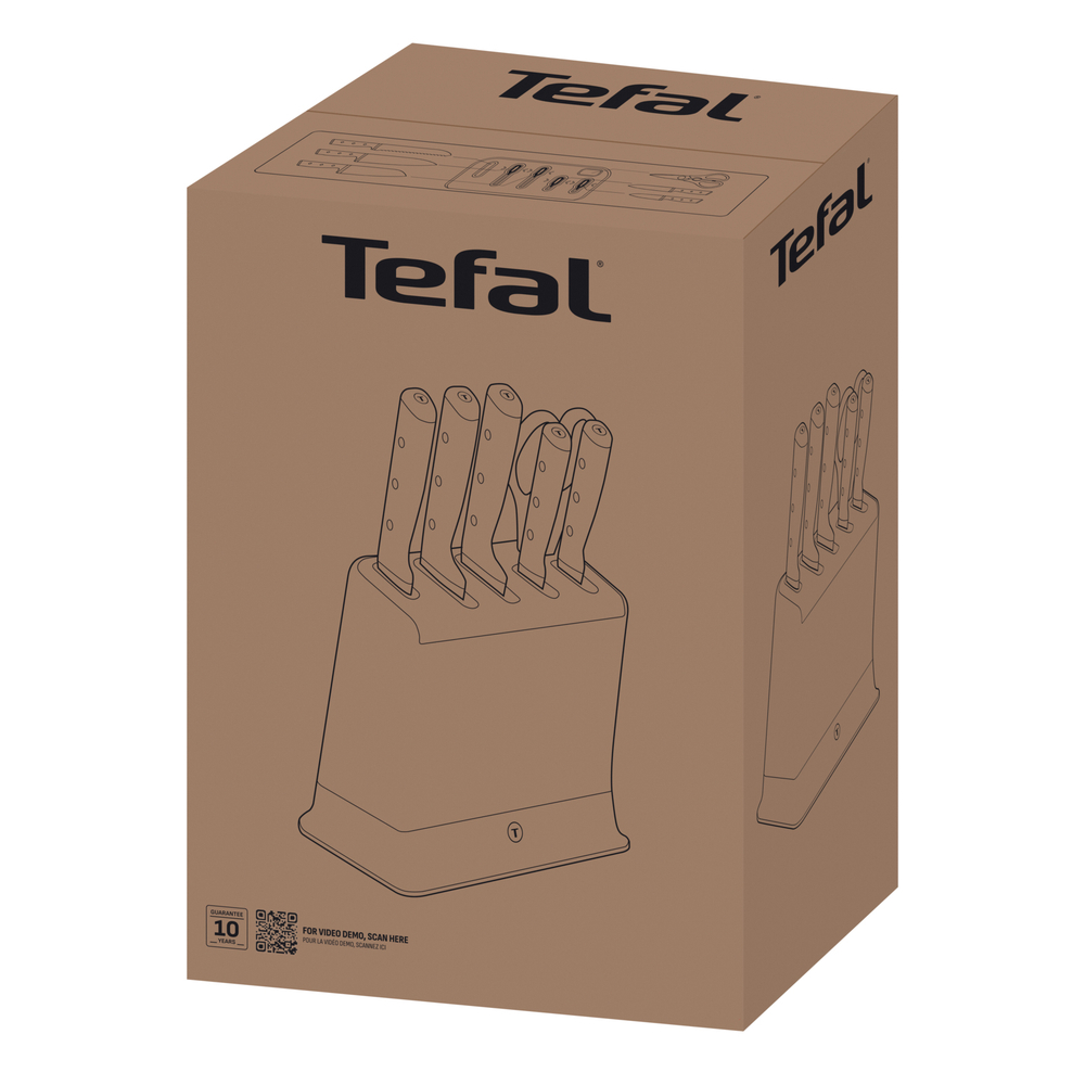 Набор ножей и блок Tefal Ever Sharp PRO со встроенной точилкой 6 предметов K297S744