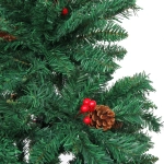 Ёлка «Финская» 210 см, ПВХ, шишки, ягоды (1246 веток)