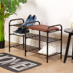 Полка для обуви, мет-л, 3 секц, 79х33х50 см, с сиден, медный антик, Nika, ЭТЛ3