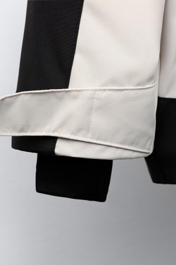 ZARA СТЕГАНАЯ ВОДОНЕПРОНИЦАЕМАЯ И ВЕТРОЗАЩИТНАЯ КУРТКА COLOR BLOCK, ЧЕРНЫЙ/ЭКРЮ