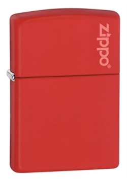 Легендарная классическая американская бензиновая широкая зажигалка ZIPPO Classic Red Matte™ красная матовая из латуни и стали с логотипом Zippo ZP-233ZL