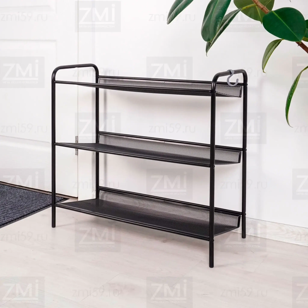 Подставка для обуви 3-х полочная «Женева 23» (Графит)