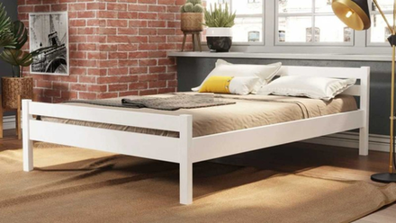 Кровать-13 двойная из массива белый 1200*2000