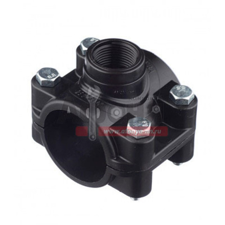 Седелка ПЭ с внут. труб. резьбой 50 - 1" 4 болта (обж.) ТПК-АКВА