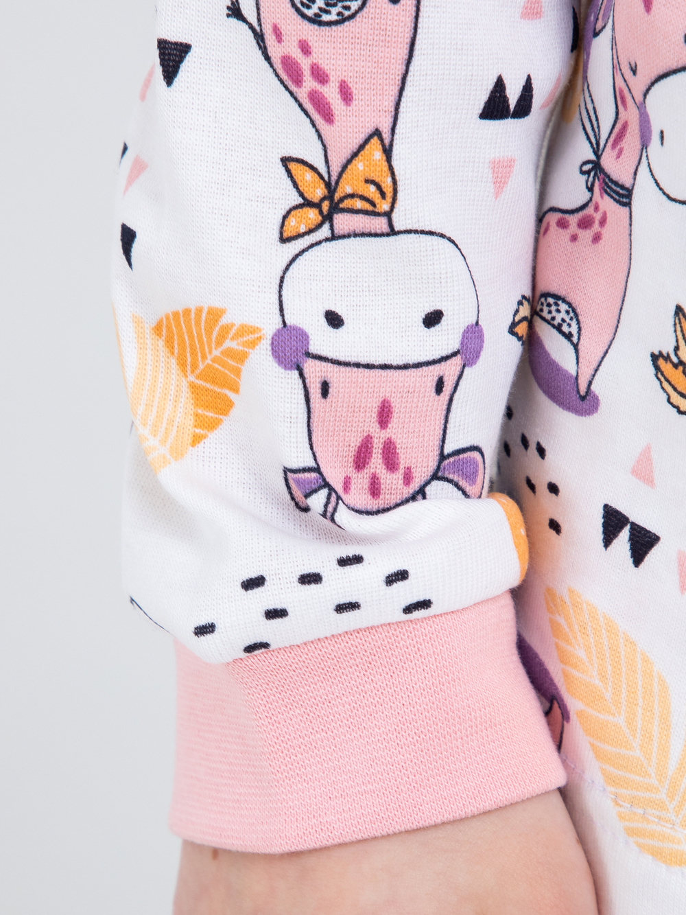 Детская пижама с брюками дПБ-41/жирафик-розовый