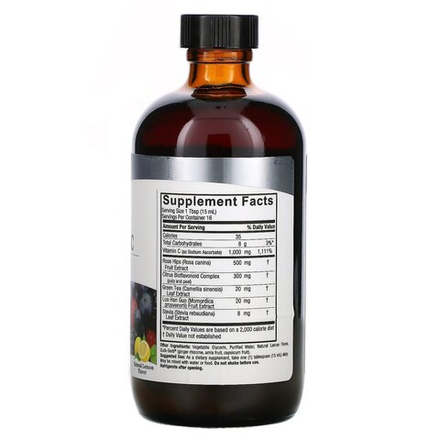 Liquid Vitamin C-1000 with Rose Hips & Citrus Bioflavonoids, Natural Lemon, 8 fl oz (240 ml)