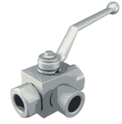 Кран 3-х ходовой шаровый M22x1.5 15L DN 12 P=500 GE3L DIN2353 Light