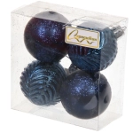 Новогодние шары 5 см (набор 4 шт) «Лесная тайна», сапфир