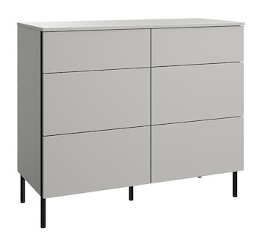 Комод с 6 ящиками Сиэтл, серый